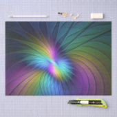 Farbenfroh mit blauem, modernem Abstraktem Fraktal Seidenpapier (Handwerk)