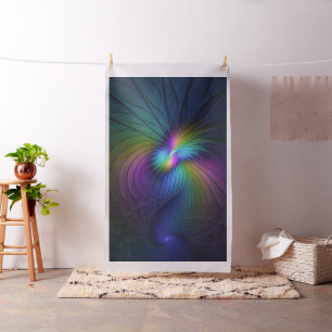 Farbenfroh mit blauem, modernem Abstraktem Fraktal Stoff