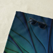 Farbenfroh mit blauem, modernem Abstraktem Fraktal Strandtuch (Beispiel)
