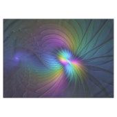 Farbenfroh mit blauem, modernem Abstraktem Fraktal Tischdecke (Vorderseite (Horizontal))