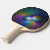 Farbenfroh mit blauem, modernem Abstraktem Fraktal Tischtennis Schläger (Vorderseite)