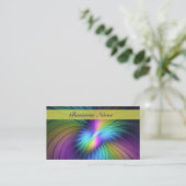 Farbenfroh mit blauem, modernem Abstraktem Fraktal Visitenkarte (Stehend Vorderseite)