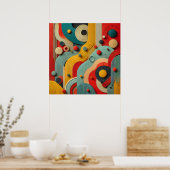 Farbenfroh Modern Abstrakte Bio Formen Poster (Küche)