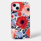 Farbenfroh, modern, blau, blau Case-Mate iPhone hülle (Rückseite)