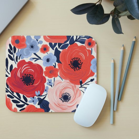 Farbenfroh, modern, blau, blau mousepad