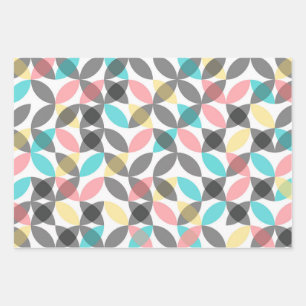 Farbenfroh, modern, fröhlich kreisförmig geometris geschenkpapier set