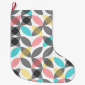 Farbenfroh, modern, fröhlich kreisförmig geometris großer weihnachtsstrumpf (Vorderseite)