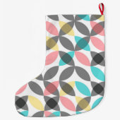 Farbenfroh, modern, fröhlich kreisförmig geometris großer weihnachtsstrumpf (Rückseite)