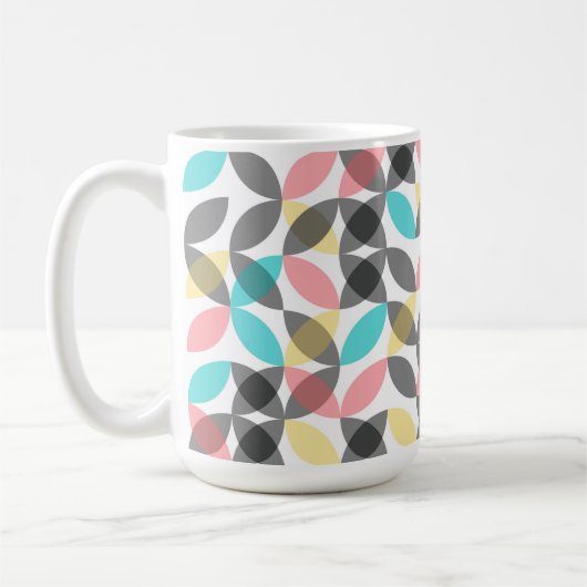 Farbenfroh, modern, fröhlich kreisförmig geometris kaffeetasse (Links)