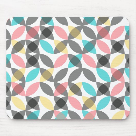 Farbenfroh, modern, fröhlich kreisförmig geometris mousepad (Vorne)