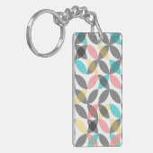 Farbenfroh, modern, fröhlich kreisförmig geometris schlüsselanhänger (Vorderseite links)