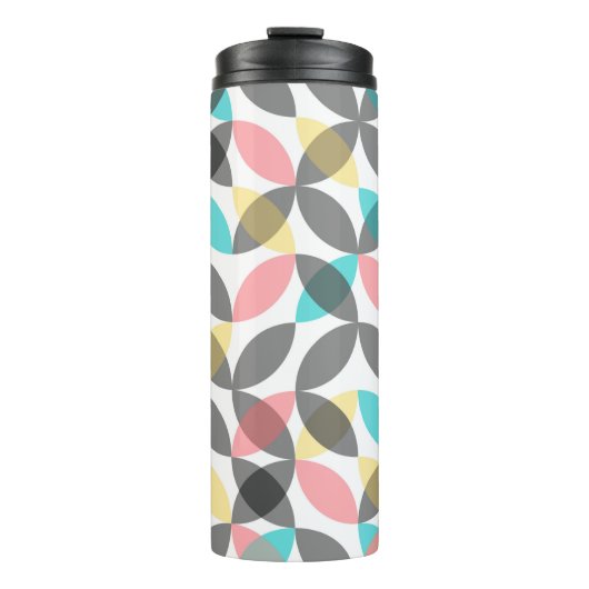 Farbenfroh, modern, fröhlich kreisförmig geometris thermosbecher (Vorderseite)