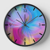 Farbenfroh, modern rosa Blau Abstrakt Uhr (Vorderseite)