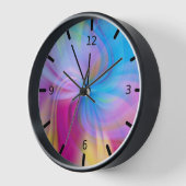 Farbenfroh, modern rosa Blau Abstrakt Uhr (Winkel)