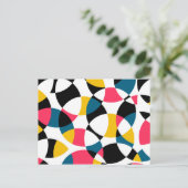 Farbenfroh, modern, trendig, cool kreisförmig postkarte (Stehend Vorderseite)