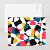 Farbenfroh, modern, trendig, cool kreisförmig postkarte (Vorne/Hinten)