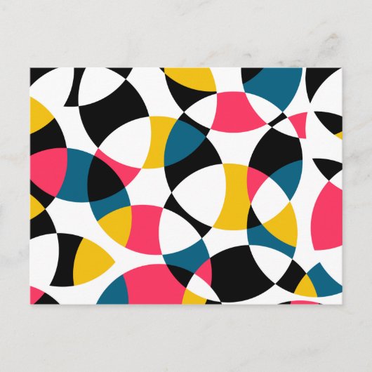 Farbenfroh, modern, trendig, cool kreisförmig postkarte (Vorderseite)