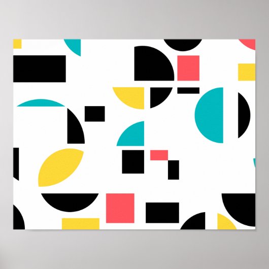 Farbenfroh, modern, trendig, lustig, fröhlich geom poster (Vorne)