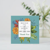 Farbenfroh, modern und blumenreich dankeskarte (Stehend Vorderseite)