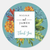 Farbenfroh, modern und blumenreich runder aufkleber (Vorderseite)