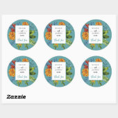 Farbenfroh, modern und blumenreich runder aufkleber (Blatt)