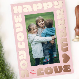 farbenfroh modern | Weihnachten ein Foto pink Folien Feiertagskarte