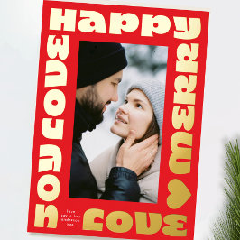 farbenfroh modern | Weihnachten ein Foto rot Folien Feiertagskarte