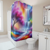 Farbenfroh Moderner Abstrakter Wasserfall Landscha Duschvorhang (Beispiel)