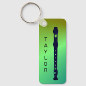 Farbenfroh Moderner Flute Minimaler Flutist Person Schlüsselanhänger (Vorderseite)