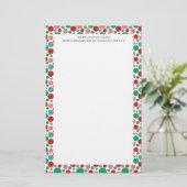 Farbenfroh, moderner Polka Dot Green Red Pink Briefpapier (Stehend Vorderseite)