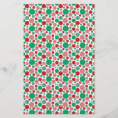 Farbenfroh, moderner Polka Dot Green Red Pink Briefpapier (Rückseite)