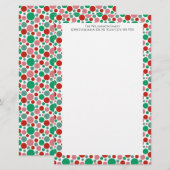 Farbenfroh, moderner Polka Dot Green Red Pink Briefpapier (Vorne/Hinten)