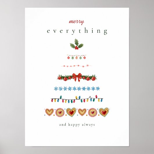 Farbenfroh Moderner Weihnachtsbaum Poster (Vorne)