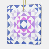 Farbenfroh Modernes Quilblock Geometrisches Blau L Keramikornament (Links)