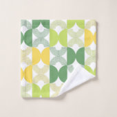 Farbenfroh Modernes Retro-1950er-Linie Kunst grün Badhandtuch Set (Waschlappen)