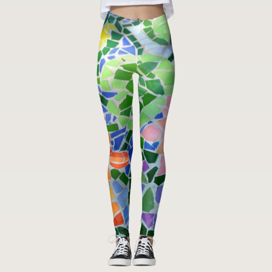 Farbenfroh Mosaik Koi Pond Leggings (Vorderseite)