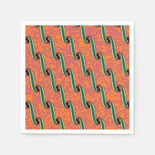 Farbenfroh Napkin mit afrikanischem Stoffmuster Serviette (Vorderseite)