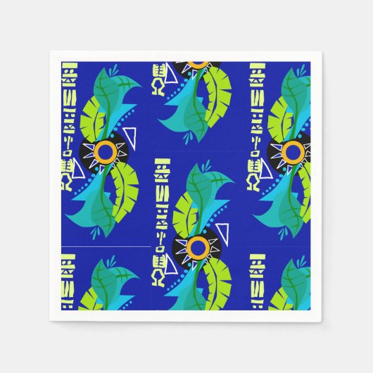 Farbenfroh Napkin mit afrikanischem Stoffmuster Serviette (Vorderseite)