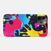 Farbenfroh Neonpaint Spritzer Art Case-Mate iPhone Hülle (Rückseite (Horizontal))