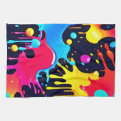 Farbenfroh Neonpaint Spritzer Art Geschirrtuch (Horizontal)