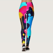 Farbenfroh Neonpaint Spritzer Art Leggings (Rückseite)