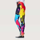 Farbenfroh Neonpaint Spritzer Art Leggings (Links)