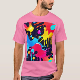Farbenfroh Neonpaint Spritzer Art T-Shirt
