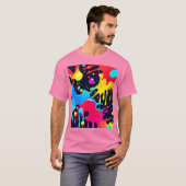 Farbenfroh Neonpaint Spritzer Art T-Shirt (Vorne ganz)