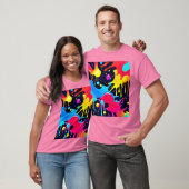 Farbenfroh Neonpaint Spritzer Art T-Shirt (Unisex)