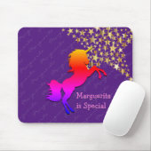 Farbenfroh, niedlich UNICORN Personalisiert LILA Mousepad (Mit Mouse)