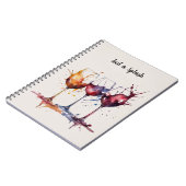 Farbenfroh nur einen Tropfen Wein Notizblock (Linke Seite)