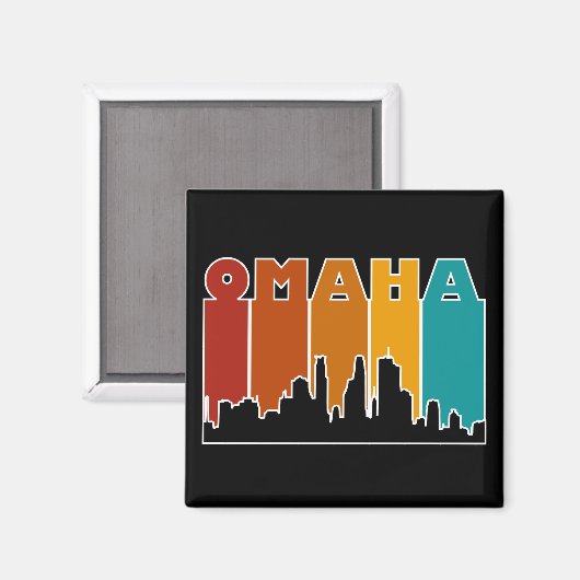 Farbenfroh Omaha Nebraska Retro Sunset Magnet (Vorderseite/Rückseite)