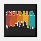 Farbenfroh Omaha Nebraska Retro Sunset Magnet (Vorne)