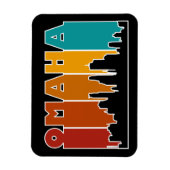 Farbenfroh Omaha Nebraska Retro Sunset Magnet (Vertikal)